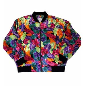 Vintage Stefano World Wide Satin Bomber Jacket Cancun